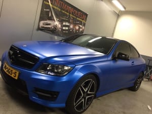 Mercedes C Coupe zijdeglans blauw 1080-S347 Satin Perfect Blue-4